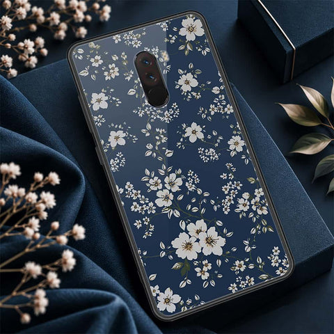 Xiaomi Pocophone F1 Cover - ONation Botanical Bloom Series - HQ Ultra Shine Premium Infinity Glass Soft Silicon Borders Case