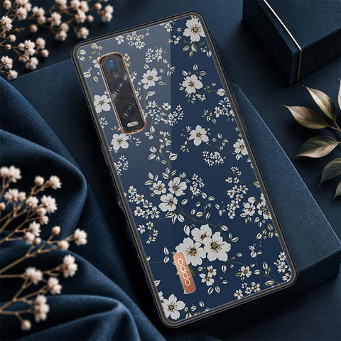 Oppo Find X2 Pro Cover - ONation Botanical Bloom Series - HQ Ultra Shine Premium Infinity Glass Soft Silicon Borders Case