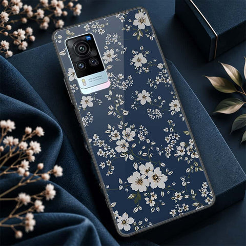 Vivo X60 Cover - ONation Botanical Bloom Series - HQ Ultra Shine Premium Infinity Glass Soft Silicon Borders Case