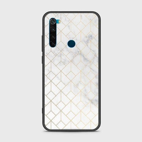 Xiaomi Redmi Note 8 2021 Cover - White Marble Series 2 - D48 - HQ Ultra Shine Premium Infinity Glass Soft Silicon Borders Case ( Fast Delivery )