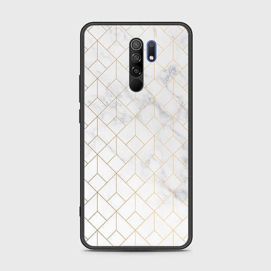 Xiaomi Redmi 9 Prime Cover - White Marble Series 2 - d374 - HQ Ultra Shine Premium Infinity Glass Soft Silicon Borders Case ( Fast Delivery )