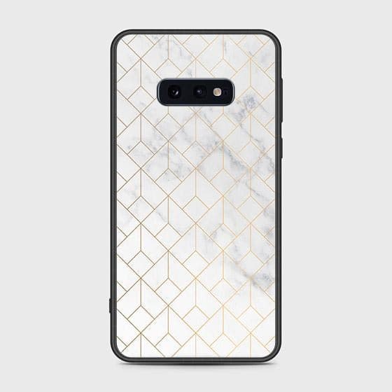 Samsung Galaxy S10e Cover - White Marble Series 2 - HQ Ultra Shine Premium Infinity Glass Soft Silicon Borders Case (Fast Delivery) (SU)