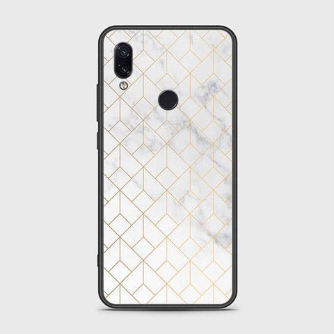 Xiaomi Redmi Note 7 Pro Cover - White Marble Series 2 - D31 - HQ Ultra Shine Premium Infinity Glass Soft Silicon Borders Case ( Fast Delivery )