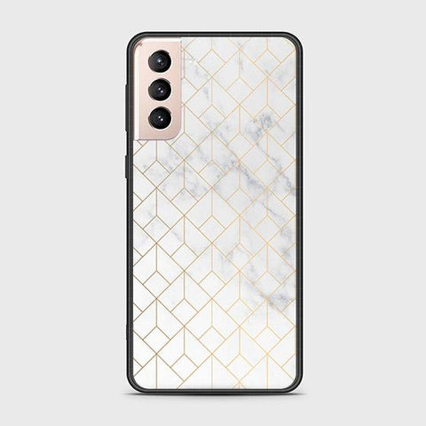 Samsung Galaxy S22 5G Cover - White Marble Series 2 - HQ Ultra Shine Premium Infinity Glass Soft Silicon Borders Case (Fast Delivery)