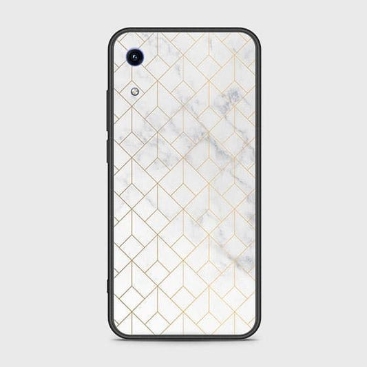 Huawei Honor Play 8A Cover - White Marble Series 2 - HQ Ultra Shine Premium Infinity Glass Soft Silicon Borders Case