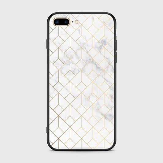 iPhone 7 Plus Cover - White Marble Series 2 - D37 - HQ Ultra Shine Premium Infinity Glass Soft Silicon Borders Case ( Fast Delivery )