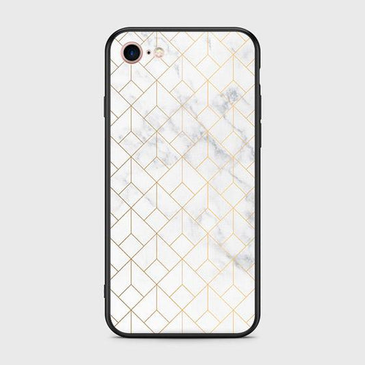 iPhone SE 2020 Cover - White Marble Series 2 - HQ Ultra Shine Premium Infinity Glass Soft Silicon Borders Case (Fast Delivery)