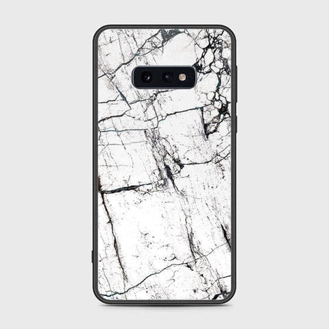 Samsung Galaxy S10e Cover - White Marble Series 2 - HQ Ultra Shine Premium Infinity Glass Soft Silicon Borders Case (Fast Delivery) (SU)