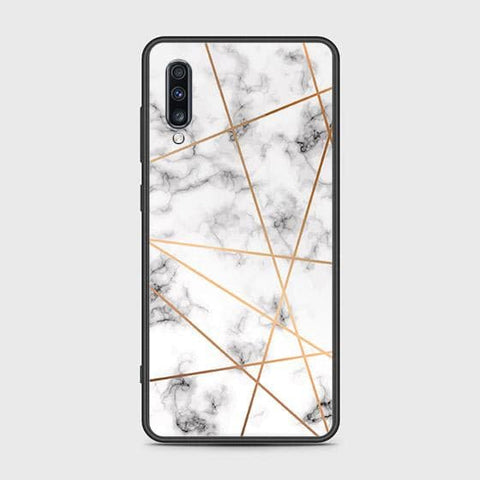 Samsung Galaxy A70s Cover - White Marble Series 2 - HQ Ultra Shine Premium Infinity Glass Soft Silicon Borders Case