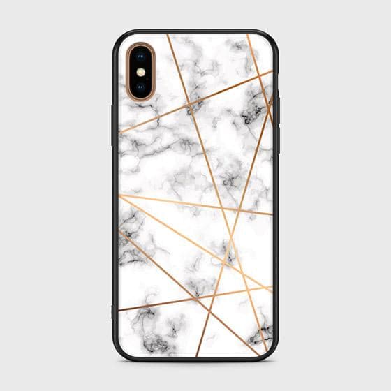 iPhone X Cover - White Marble Series 2 - HQ Ultra Shine Premium Infinity Glass Soft Silicon Borders Case (Fast Delivery)