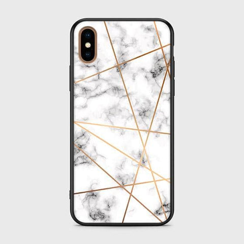 iPhone XS Max Cover - White Marble Series 2 - D38 - HQ Ultra Shine Premium Infinity Glass Soft Silicon Borders Case