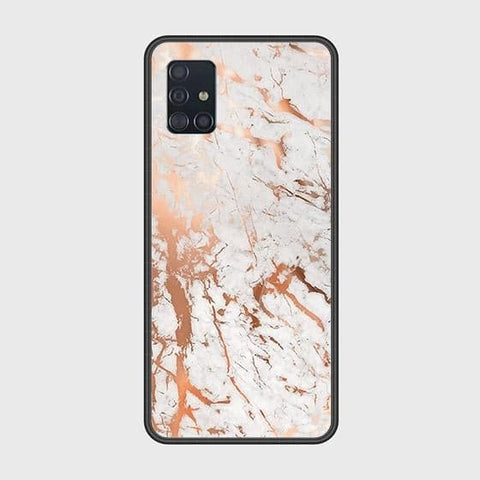 Samsung Galaxy A51 Cover - White Marble Series 2 - HQ Ultra Shine Premium Infinity Glass Soft Silicon Borders Case (Fast Delivery)