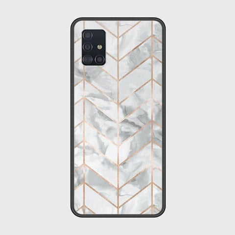 Samsung Galaxy A51 Cover - White Marble Series 2 - HQ Ultra Shine Premium Infinity Glass Soft Silicon Borders Case (Fast Delivery)