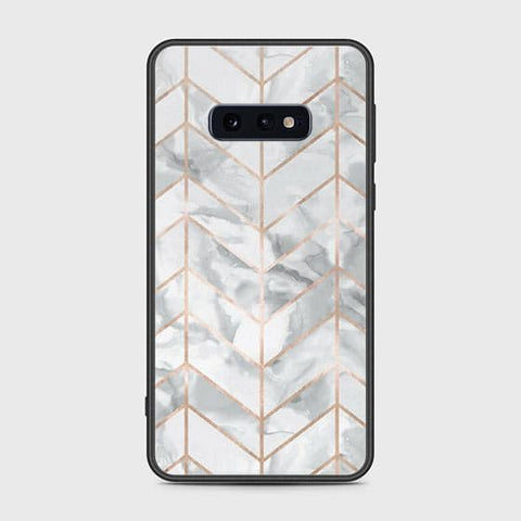 Samsung Galaxy S10e Cover - White Marble Series 2 - HQ Ultra Shine Premium Infinity Glass Soft Silicon Borders Case (Fast Delivery) (SU)