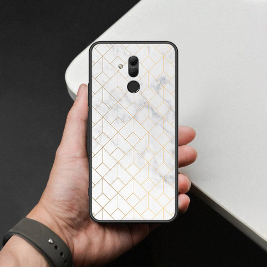 Huawei Mate 20 Lite Cover - White Marble Series 2 - HQ Ultra Shine Premium Infinity Glass Soft Silicon Borders Case