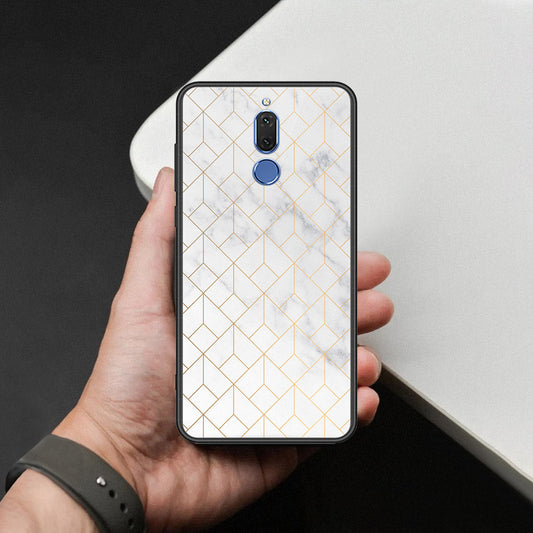 Huawei Mate 10 Lite Cover - White Marble Series 2 - HQ Ultra Shine Premium Infinity Glass Soft Silicon Borders Case