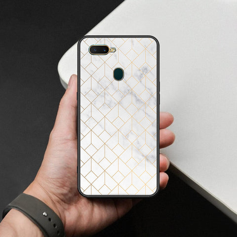 Oppo A11k Cover - White Marble Series 2 - HQ Ultra Shine Premium Infinity Glass Soft Silicon Borders Case