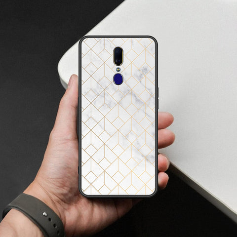 Oppo A9 / A9x Cover - White Marble Series 2 - HQ Ultra Shine Premium Infinity Glass Soft Silicon Borders Case