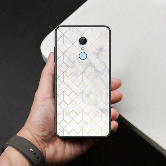 Xiaomi Redmi 5 Cover - White Marble Series 2 - HQ Ultra Shine Premium Infinity Glass Soft Silicon Borders Case