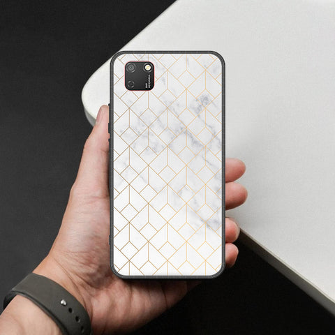 Honor 9S Cover - White Marble Series 2 - HQ Ultra Shine Premium Infinity Glass Soft Silicon Borders Case