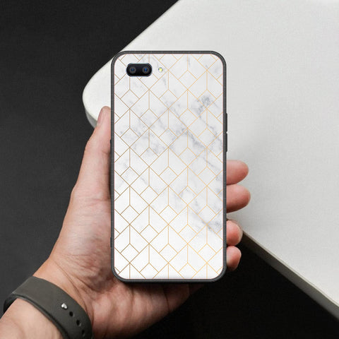 Oppo A5 Cover - White Marble Series 2 - HQ Ultra Shine Premium Infinity Glass Soft Silicon Borders Case