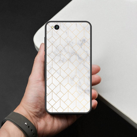 Xiaomi Redmi Go Cover - White Marble Series 2 - HQ Ultra Shine Premium Infinity Glass Soft Silicon Borders Case