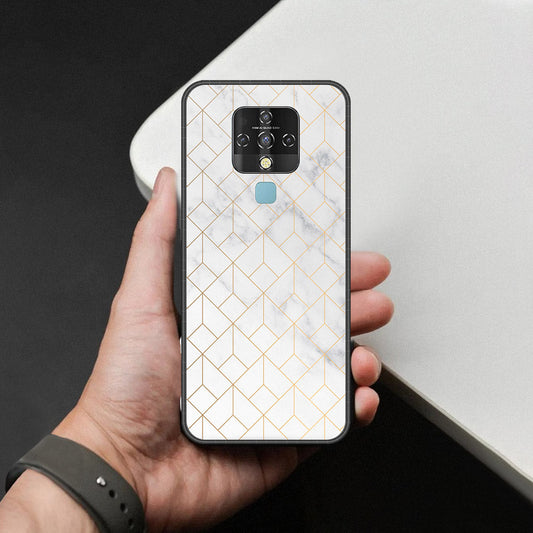 Tecno Camon 16 SE Cover - White Marble Series 2 - HQ Ultra Shine Premium Infinity Glass Soft Silicon Borders Case