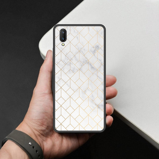 Vivo X21s Cover - White Marble Series 2 - HQ Ultra Shine Premium Infinity Glass Soft Silicon Borders Case