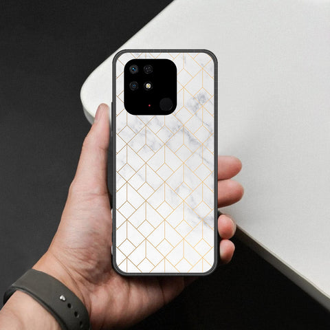Xiaomi Redmi 10A Cover - White Marble Series 2 - HQ Ultra Shine Premium Infinity Glass Soft Silicon Borders Case
