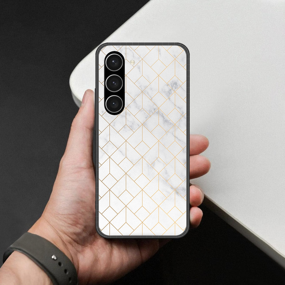Samsung Galaxy S23 Plus 5G Cover - White Marble Series 2 - HQ Ultra Shine Premium Infinity Glass Soft Silicon Borders Case