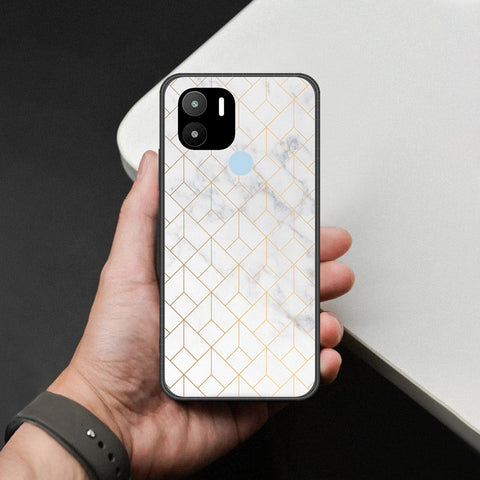 Xiaomi Redmi A2 Plus Cover - White Marble Series 2 - HQ Ultra Shine Premium Infinity Glass Soft Silicon Borders Case