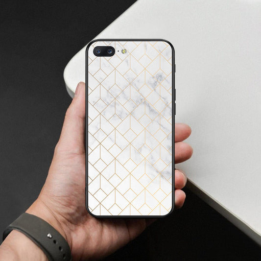 OnePlus 5 Cover - White Marble Series 2 - HQ Ultra Shine Premium Infinity Glass Soft Silicon Borders Case