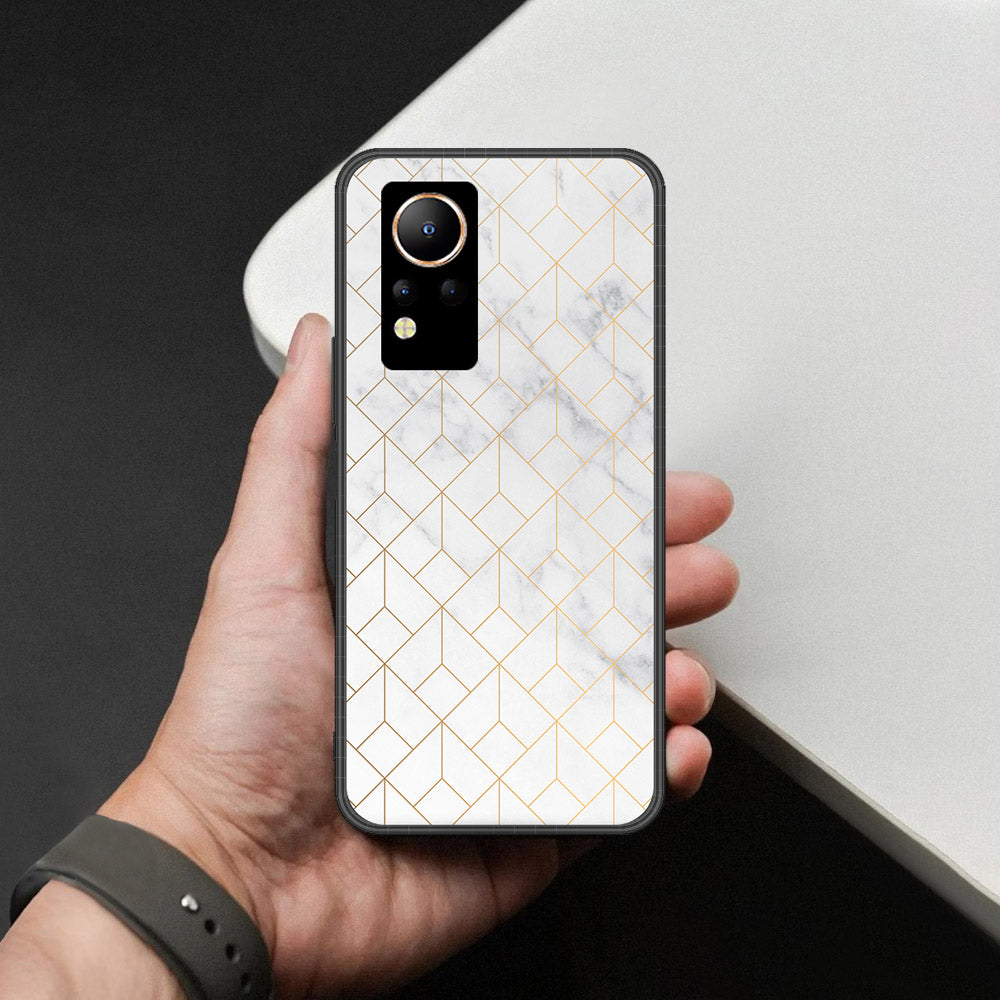 Infinix Note 12 Cover - White Marble Series 2 - HQ Ultra Shine Premium Infinity Glass Soft Silicon Borders Case