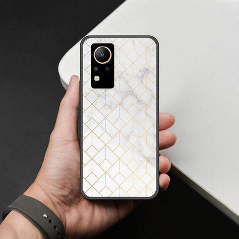 Infinix Note 12 Cover - White Marble Series 2 - HQ Ultra Shine Premium Infinity Glass Soft Silicon Borders Case
