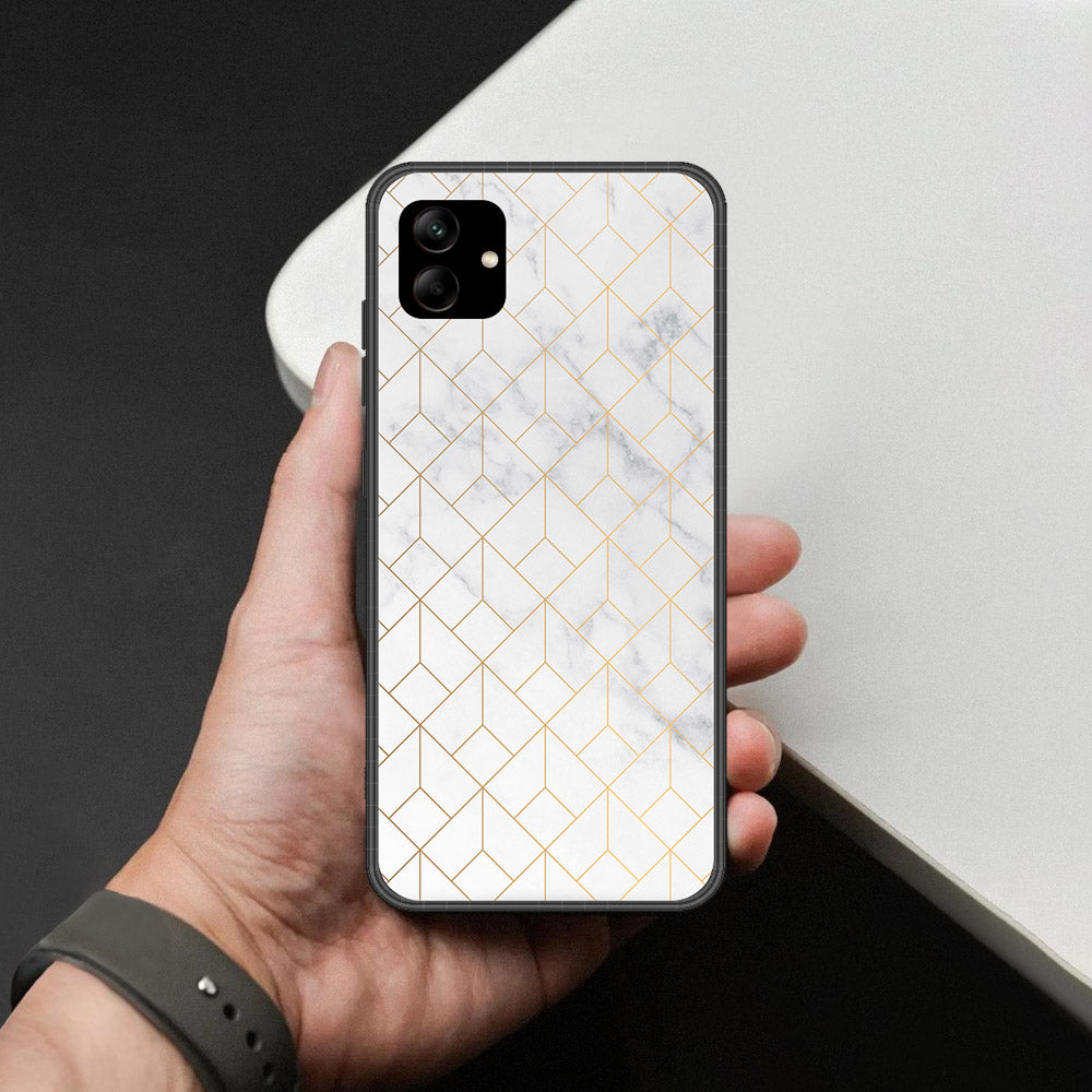 Samsung Galaxy M04 4G Cover - White Marble Series 2 - HQ Ultra Shine Premium Infinity Glass Soft Silicon Borders Case