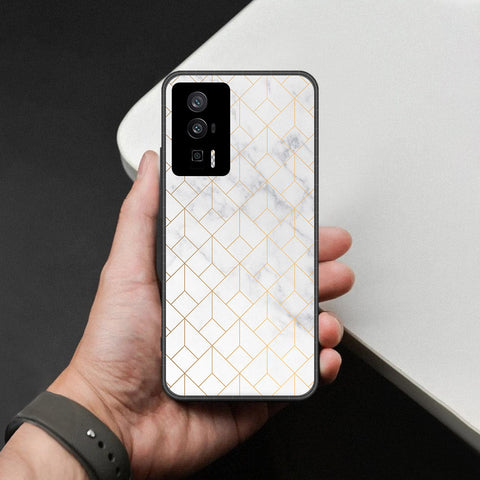 Xiaomi Redmi K60 Cover - White Marble Series 2 - HQ Ultra Shine Premium Infinity Glass Soft Silicon Borders Case