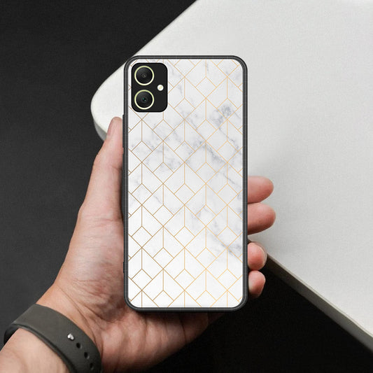 Samsung Galaxy M05 Cover - White Marble Series 2 - HQ Ultra Shine Premium Infinity Glass Soft Silicon Borders Case