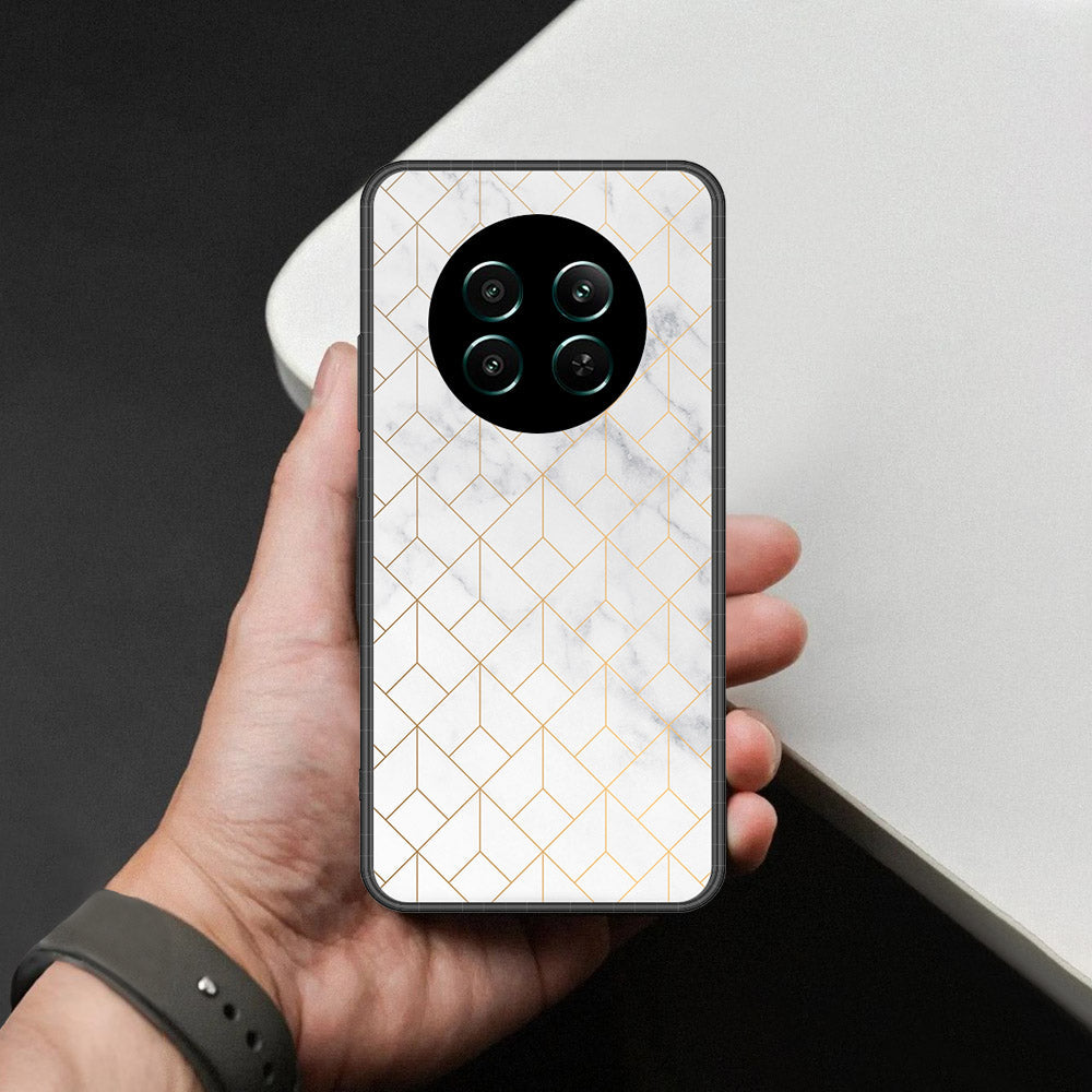 Realme P1 Speed Cover - White Marble Series 2 - HQ Ultra Shine Premium Infinity Glass Soft Silicon Borders Case