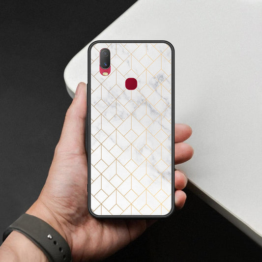 Vivo Y11 2019 Cover - White Marble Series 2 - HQ Ultra Shine Premium Infinity Glass Soft Silicon Borders Case