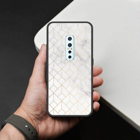 Vivo V17 Pro Cover - White Marble Series 2 - HQ Ultra Shine Premium Infinity Glass Soft Silicon Borders Case