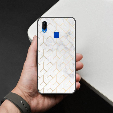 Vivo Y91i Cover - White Marble Series 2 - HQ Ultra Shine Premium Infinity Glass Soft Silicon Borders Case