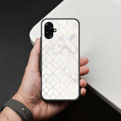 Samsung Galaxy F07 Cover - White Marble Series 2 - HQ Ultra Shine Premium Infinity Glass Soft Silicon Borders Case