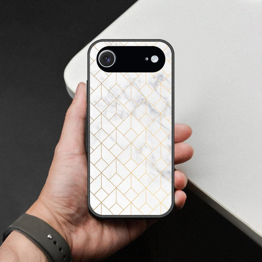 iPhone 18 Air - White Marble Series 2 - HQ Ultra Shine Premium Infinity Glass Soft Silicon Borders Case