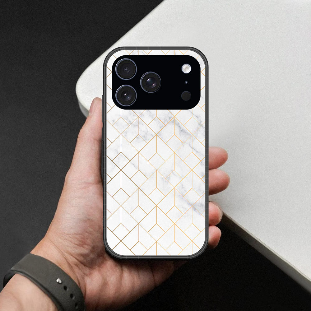 iPhone 18 Pro Max - White Marble Series 2 - HQ Ultra Shine Premium Infinity Glass Soft Silicon Borders Case