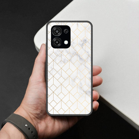 Oppo A6 Pro 4G Cover - White Marble Series 2 - HQ Ultra Shine Premium Infinity Glass Soft Silicon Borders Case