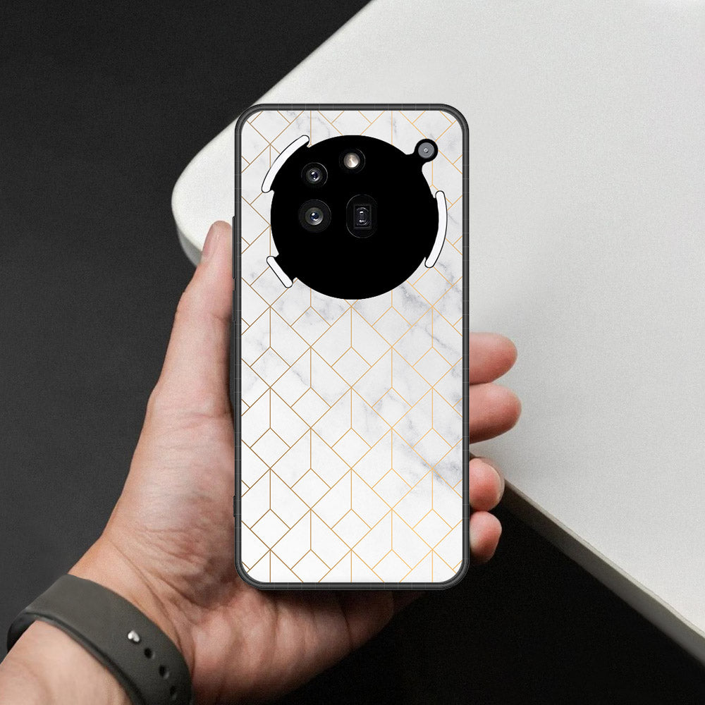 Nothing Phone 3a Pro Cover - White Marble Series 2 - HQ Ultra Shine Premium Infinity Glass Soft Silicon Borders Case