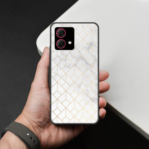 Motorola Moto G84 Cover - White Marble Series 2 - HQ Ultra Shine Premium Infinity Glass Soft Silicon Borders Case