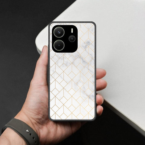 Xiaomi Redmi Note 14 4G Cover - White Marble Series 2 - HQ Ultra Shine Premium Infinity Glass Soft Silicon Borders Case