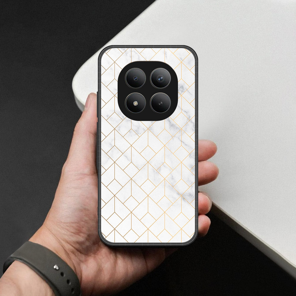 Xiaomi Redmi Note 15 Pro Plus Cover - White Marble Series 2 - HQ Ultra Shine Premium Infinity Glass Soft Silicon Borders Case