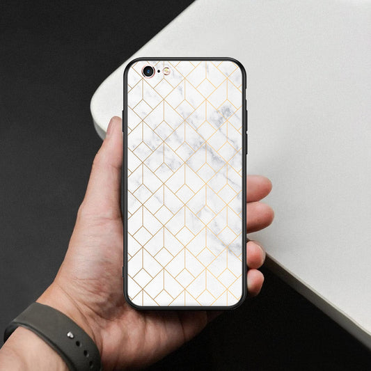 iPhone 6s Plus / 6 Plus Cover - White Marble Series 2 - HQ Ultra Shine Premium Infinity Glass Soft Silicon Borders Case
